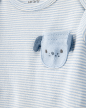 Cargar imagen en el visor de la galería, 4-Piece Puppy Print Outfit Set - Blue
