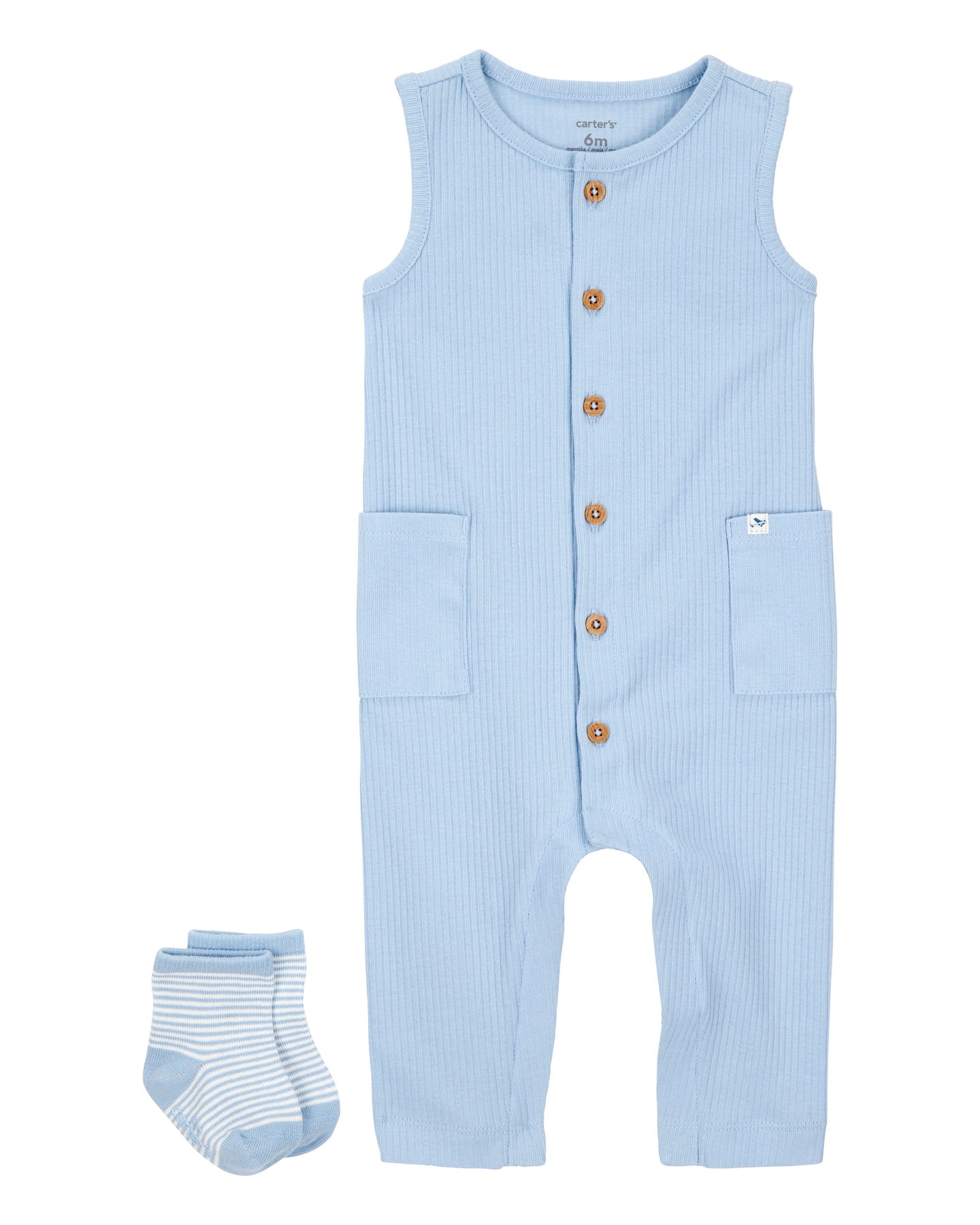 2-Piece Jumpsuit & Sock Set - Blue