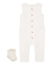 Cargar imagen en el visor de la galería, 2-Piece Jumpsuit &amp; Sock Set - Ivory
