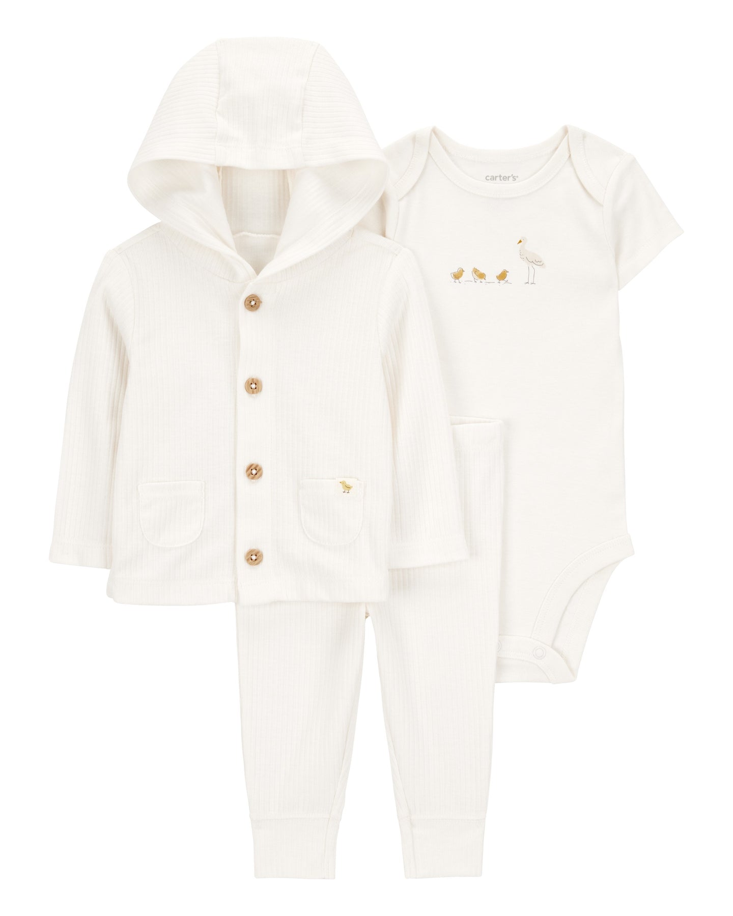 3-Piece Chick Little Cardigan Set - Ivory