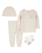 Cargar imagen en el visor de la galería, 4-Piece Striped Duck Outfit Set - Brown
