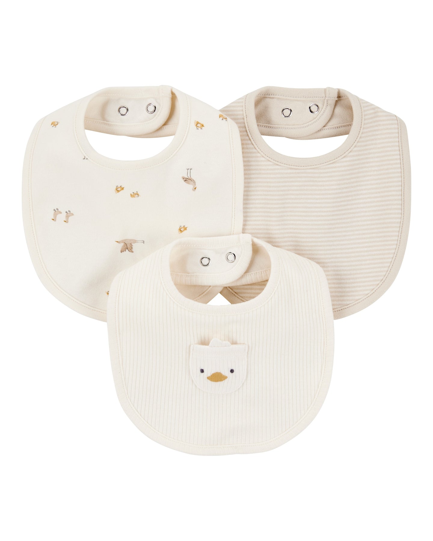 3-Pack Duck Bibs - Ivory
