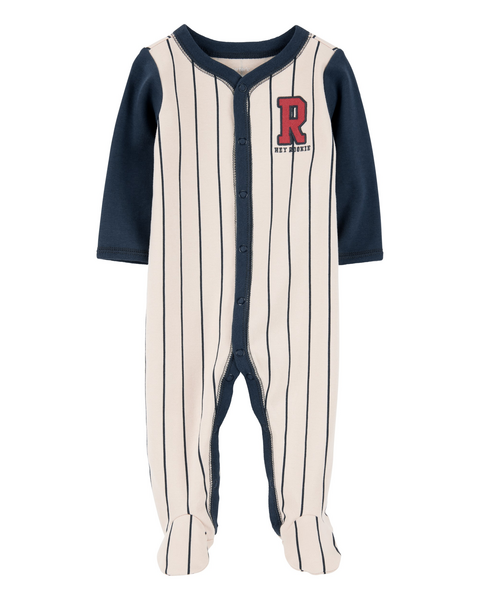 Baseball Rookie 2-Way Zip Cotton Sleep & Play Pajamas