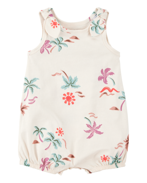 Beach Print Cotton Romper