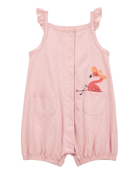 Pink Flamingo 1-Piece Romper