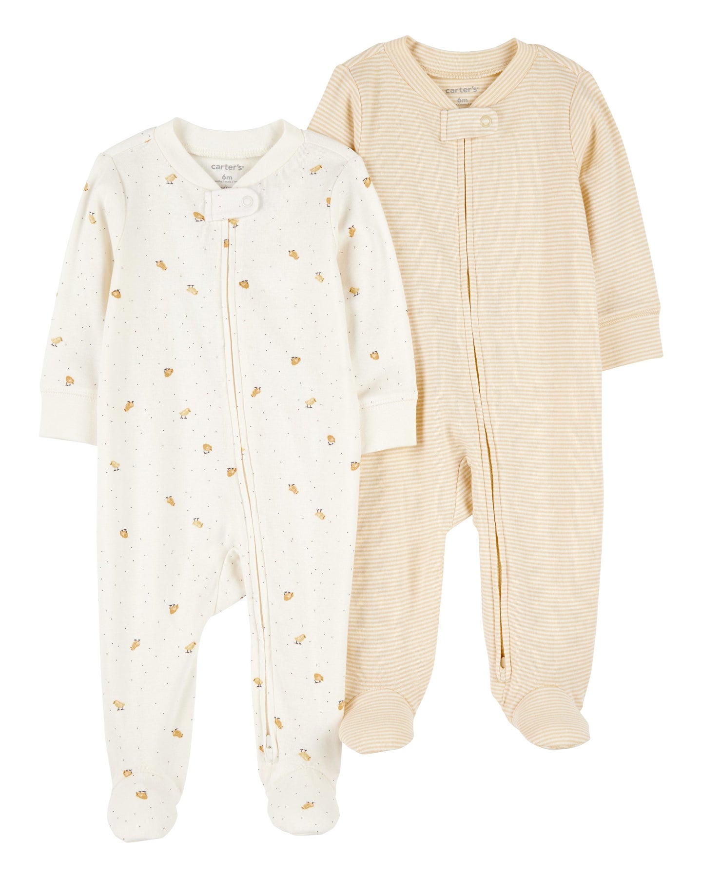 2-Pack 2-Way Zip Cotton Sleep & Play Pajamas