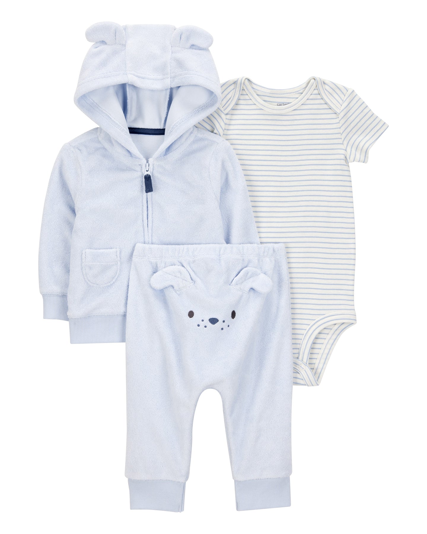 3-Piece Dog Little Cardigan Set - Blue