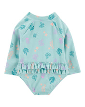 Cargar imagen en el visor de la galería, 1-Piece Coral Print Rashguard
