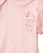 Cargar imagen en el visor de la galería, 5-Pack Floral Bunny Short-Sleeve Cotton Bodysuits - Pink
