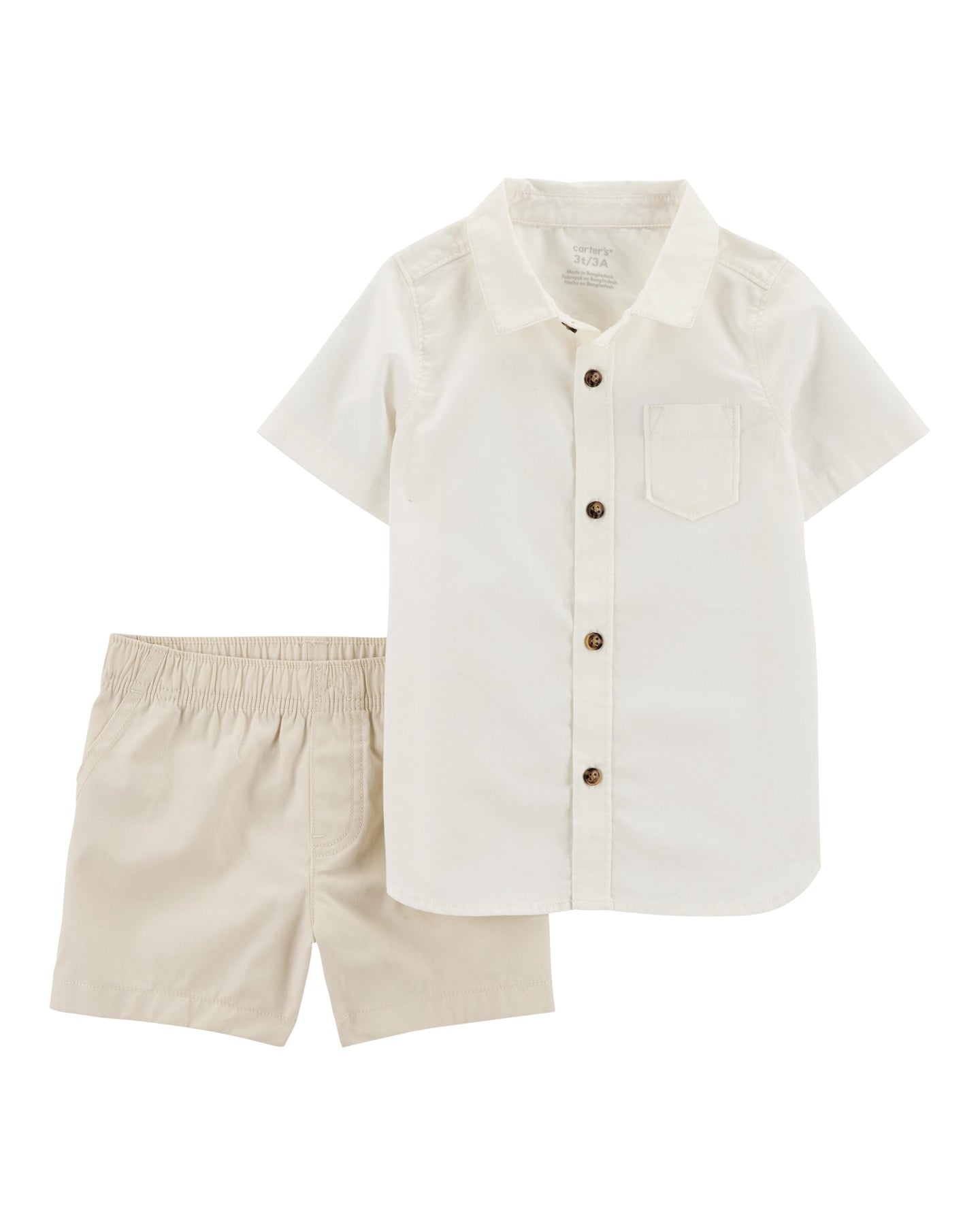 2-Piece Khaki Shorts Outfit