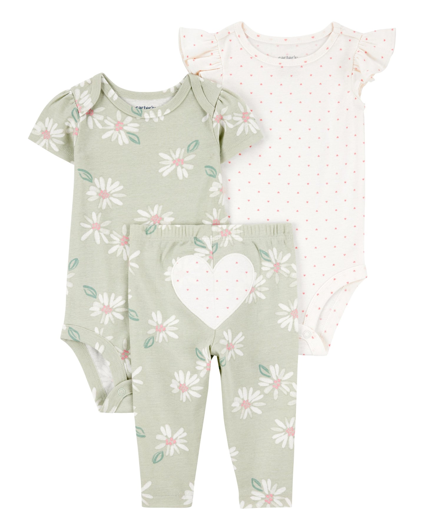 3PC Set Green Floral