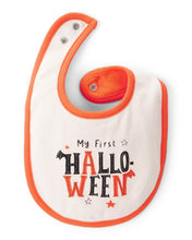 Cargar imagen en el visor de la galería, My First Halloween Teething Bib - Orange/White
