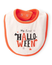 Cargar imagen en el visor de la galería, My First Halloween Teething Bib - Orange/White
