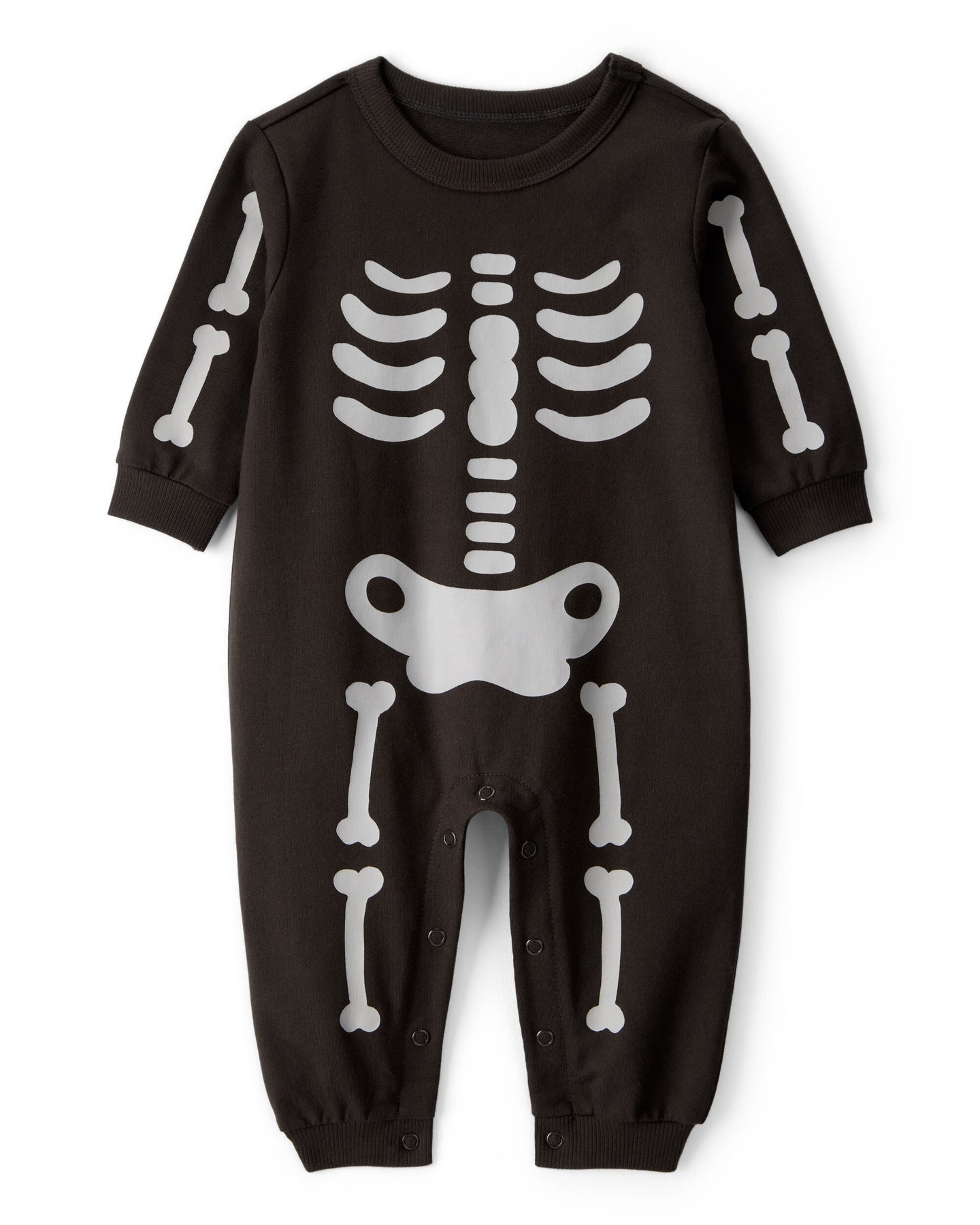 Skeleton Long-Sleeve Jumpsuit - Black
