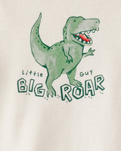 Cargar imagen en el visor de la galería, 3-Piece &quot;Little Guy Big Roar&quot; Dinosaur Jacket Outfit Set - Green/Ivory
