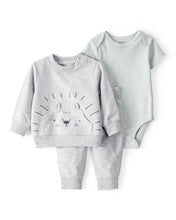 Cargar imagen en el visor de la galería, 3-Piece Lion Little Pullover Set - Grey/Green
