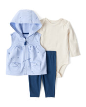 Cargar imagen en el visor de la galería, 3-Piece Bow Print Sleeveless Jacket; Bodysuit &amp; Pant Set
