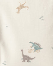 Cargar imagen en el visor de la galería, 3-Piece Quilted Dinosaur Little Vest Set - Green/Ivory
