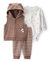 Cargar imagen en el visor de la galería, 3-Piece Dog Little Vest Set - White/Brown
