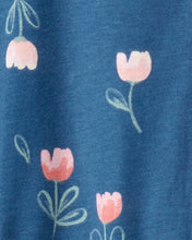 Cargar imagen en el visor de la galería, 2-Piece Long-Sleeve Floral Long-Sleeve Bodysuit Pant Set - Pink/Blue
