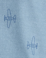 Cargar imagen en el visor de la galería, Airplane French Terry Long-Sleeve Tee &amp; Pant Set - Blue
