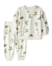 Cargar imagen en el visor de la galería, Dinosaur French Terry Long-Sleeve Tee &amp; Pant Set - Ivory

