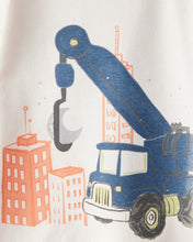 Cargar imagen en el visor de la galería, Construction Print 100% Cotton Long-Sleeve 4-Piece Pajamas - Blue/White/Navy
