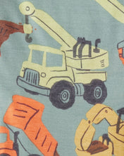 Cargar imagen en el visor de la galería, Construction Print 100% Cotton Long-Sleeve 4-Piece Pajamas - Blue/White/Navy
