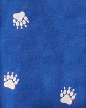 Cargar imagen en el visor de la galería, Woodland Print Cotton Long-Sleeve Snug Fit 4-Piece Pajamas - White/Blue
