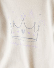 Cargar imagen en el visor de la galería, 'Daddy's Little Princess' Star Print Cotton Long-Sleeve Bodysuit &amp; Pant Set - White/Purple
