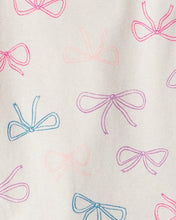 Cargar imagen en el visor de la galería, 3-Piece Bow Heart Print Long-Sleeve Dress Set - Ivory/Pink
