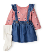 Cargar imagen en el visor de la galería, 3-Piece Floral Long-Sleeve Dress Set - Blue
