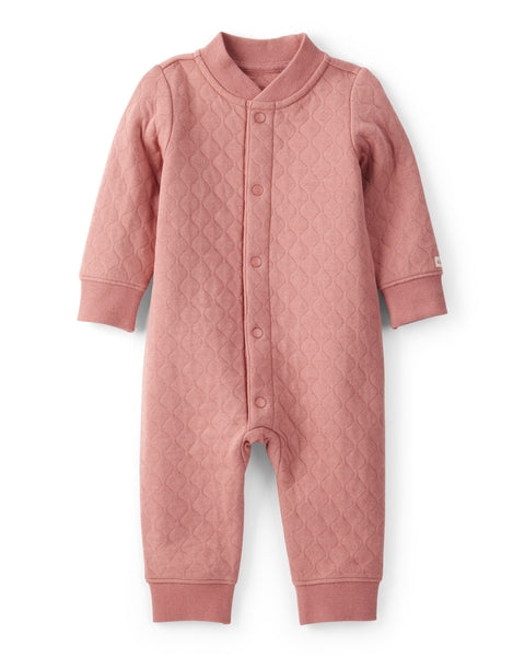 Quilted Long-Sleeve Jumpsuit - Pink