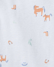 Cargar imagen en el visor de la galería, 5-Pack Cowboy Print Cotton Multipack Bodysuits - Blue/White/Orange/Green
