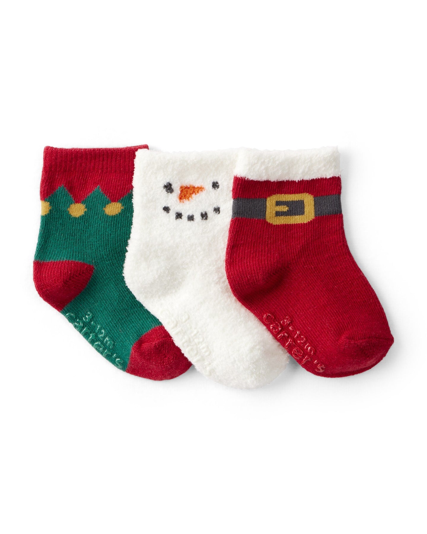 3PK Christmas Bootie Elf/Santa Belt/S
