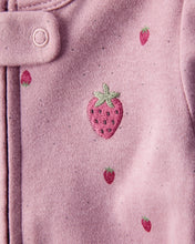 Cargar imagen en el visor de la galería, Strawberry Print 100% Cotton Sleep &amp; Play - Pink
