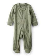 Cargar imagen en el visor de la galería, Dragon Print 100% Cotton Long-Sleeve Sleep &amp; Play - Green
