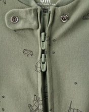 Cargar imagen en el visor de la galería, Dragon Print 100% Cotton Long-Sleeve Sleep &amp; Play - Green
