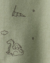 Cargar imagen en el visor de la galería, Dragon Print 100% Cotton Long-Sleeve Sleep &amp; Play - Green
