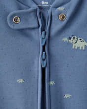 Cargar imagen en el visor de la galería, Rhino Print 100% Cotton Long-Sleeve Sleep &amp; Play - Navy Blue
