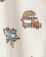 Cargar imagen en el visor de la galería, Truck Print Cotton Long-Sleeve Sleep &amp; Play - Ivory
