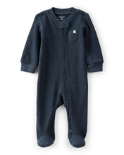 Cargar imagen en el visor de la galería, Solid Cotton Long-Sleeve 2-Way Zip Sleep &amp; Play Pajamas - Navy
