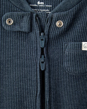 Cargar imagen en el visor de la galería, Solid Cotton Long-Sleeve 2-Way Zip Sleep &amp; Play Pajamas - Navy

