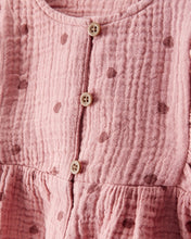 Cargar imagen en el visor de la galería, 2-Piece Acorn Print Short-Sleeve Dress Set - Pink
