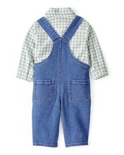 Cargar imagen en el visor de la galería, Checkered Print Bodysuit Overall Set - Blue/Green
