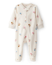Cargar imagen en el visor de la galería, Floral Print Loose Fit Long-Sleeve 2-Way Zip Sleep &amp; Play - Cream
