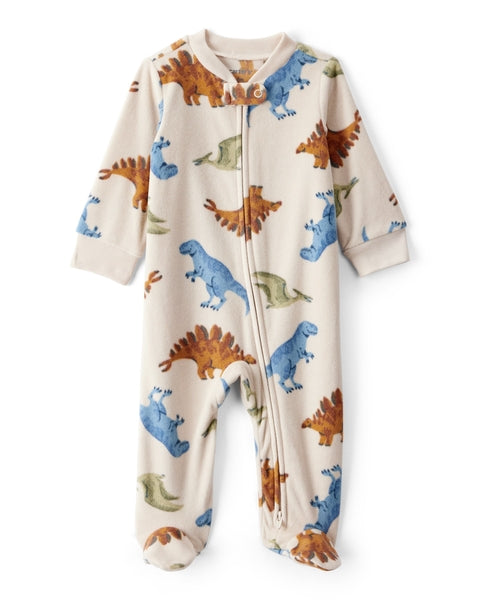 Dinosaur Loose Fit Long-Sleeve Sleep & Play - Cream