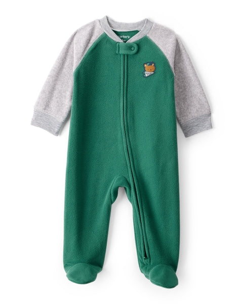 Bear Loose Fit Long-Sleeve Sleep & Play - Green