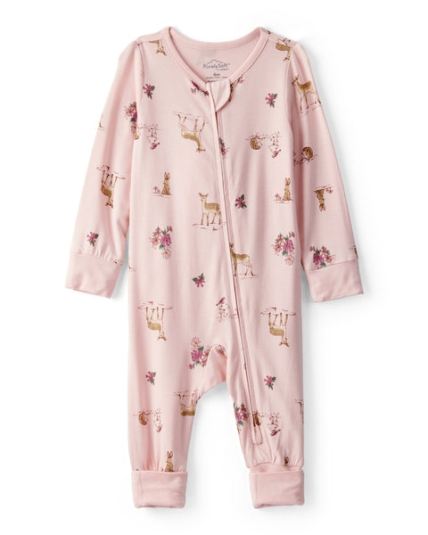 Deer & Floral Print PurelySoft Sleep & Play - Pink