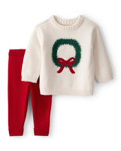 Cargar imagen en el visor de la galería, 2PC Pant Set Ivory Wreath Sweater
